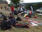 Posage devant le stand Skullboard